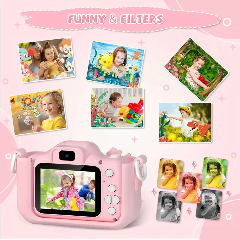 Cámara HD de unicornio de juguete para niños de 3 a 12 años. Ideal para niños y niñas. Ideal para selfies, regalos de Navidad, Halloween, Acción de Gracias y cumpleaños.