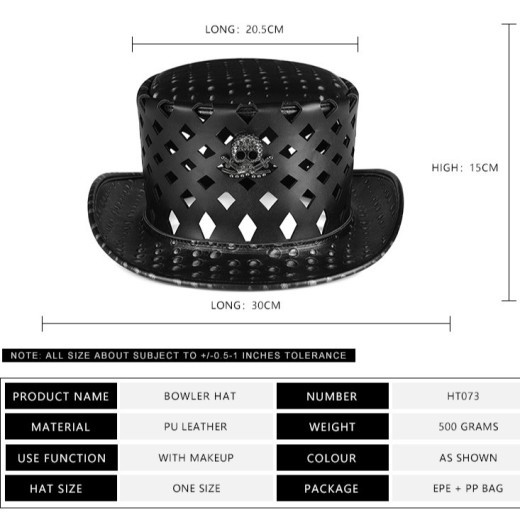 Tocado de Halloween de cuero sintético, accesorio de médico de la peste medieval, sombrero mágico para cosplay.