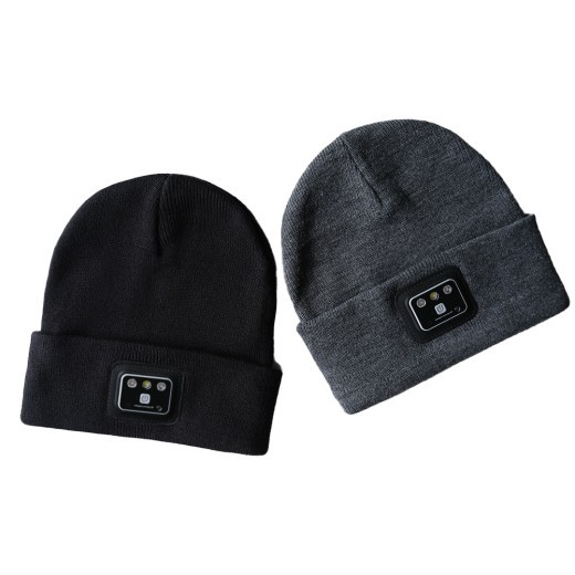 Gorro de punto luminoso con luz de inducción para pesca nocturna