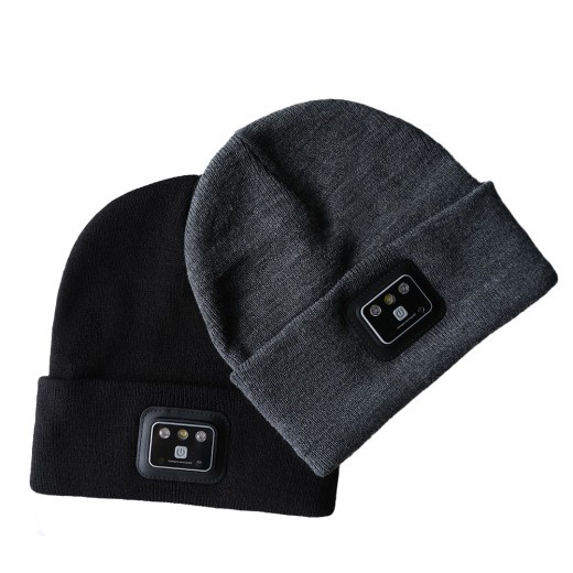 Gorro de punto luminoso con luz de inducción para pesca nocturna