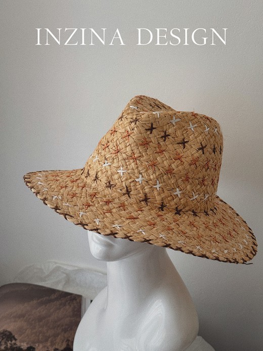 Sombrero de paja estilo vaquero occidental con personalidad retro