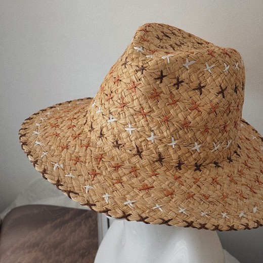 Sombrero de paja estilo vaquero occidental con personalidad retro
