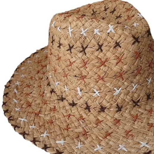 Sombrero de paja estilo vaquero occidental con personalidad retro