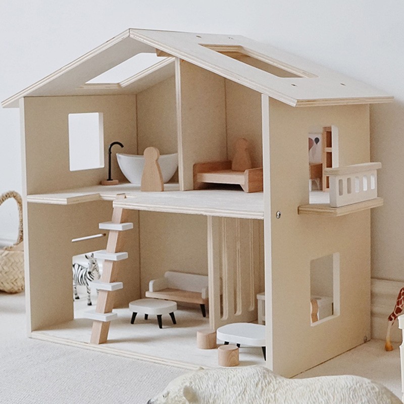 Simulación de bebé, villa pequeña, juguetes para habitación de muñecas ensamblados