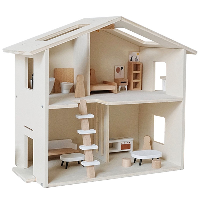 Simulación de bebé, villa pequeña, juguetes para habitación de muñecas ensamblados