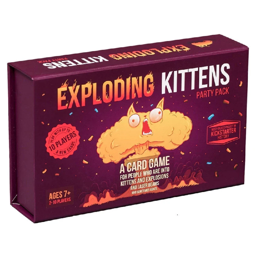 Juegos de mesa Exploding Kittens (PAQUETE DE FIESTA, BARKING KITTENS, STREAKING IMPLODING) Juego de cartas Exploding Kittens