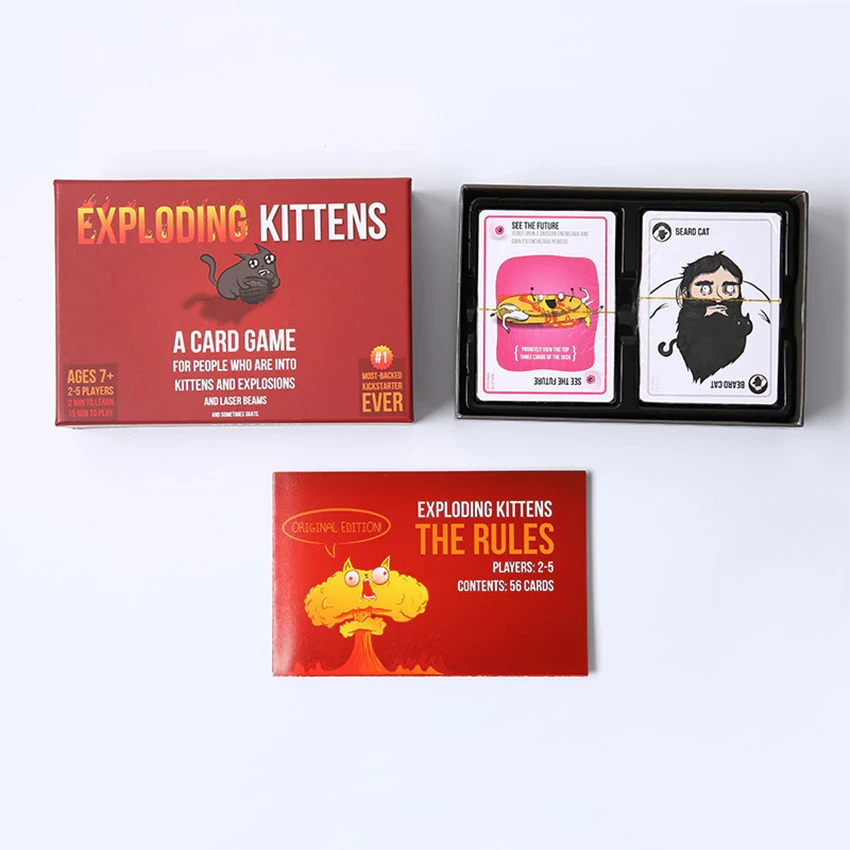 Juegos de mesa Exploding Kittens (PAQUETE DE FIESTA, BARKING KITTENS, STREAKING IMPLODING) Juego de cartas Exploding Kittens