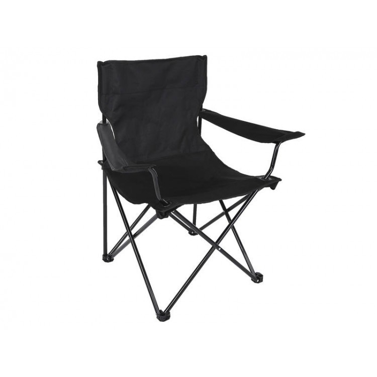 Silla de camping plegable negra