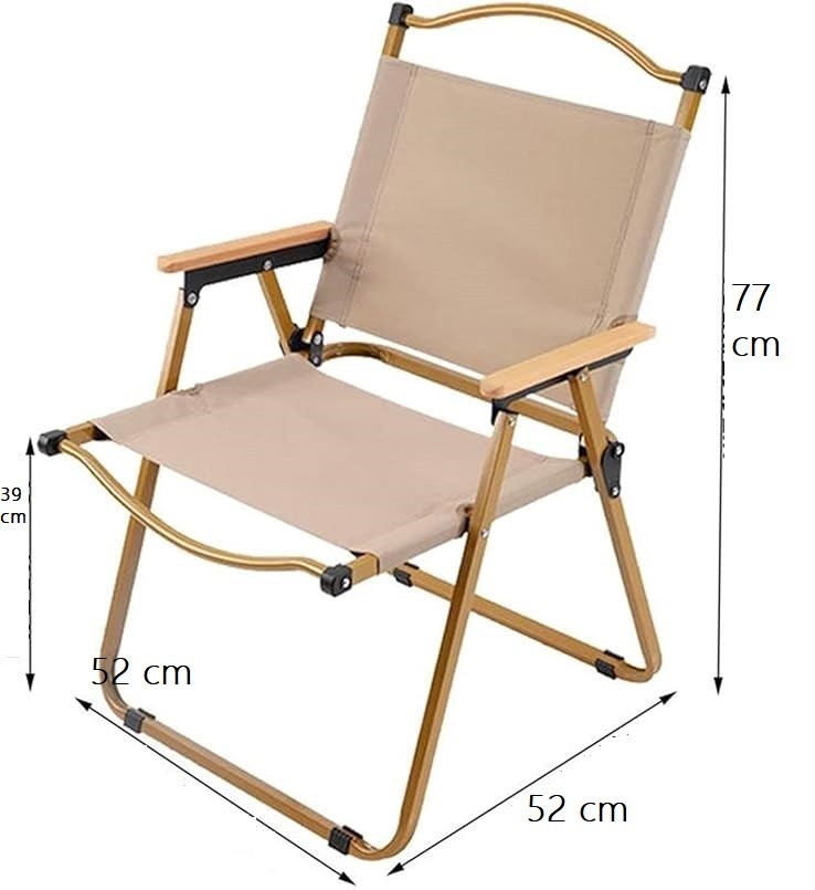 Silla plegable y de camping de madera de primera calidad.