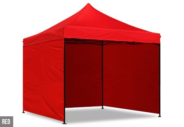 Gazebo 2,5M X 2,5M ROJO con 3 paredes laterales