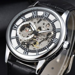 Reloj mecánico para hombre, escala romana, resistente al agua, de moda y de negocios.