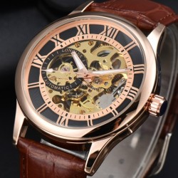 Reloj mecánico para hombre, escala romana, resistente al agua, de moda y de negocios.