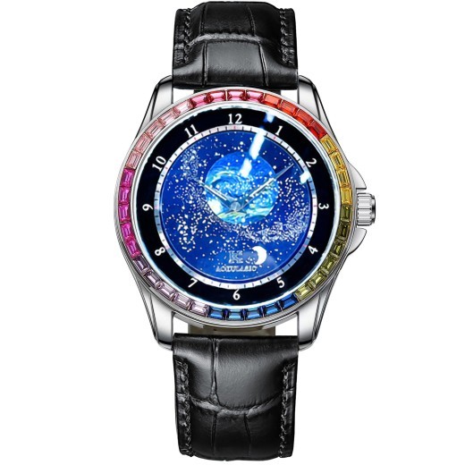 Reloj mecánico automático Ogulas Starry Sky con cristales coloridos para hombre, resistente al agua y luminoso.