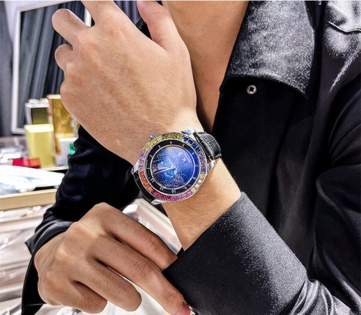 Reloj mecánico automático Ogulas Starry Sky con cristales coloridos para hombre, resistente al agua y luminoso.