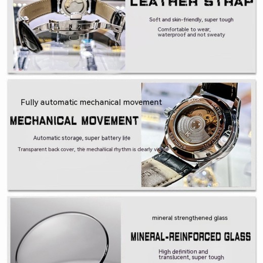 Reloj mecánico automático Ogulas Starry Sky con cristales coloridos para hombre, resistente al agua y luminoso.