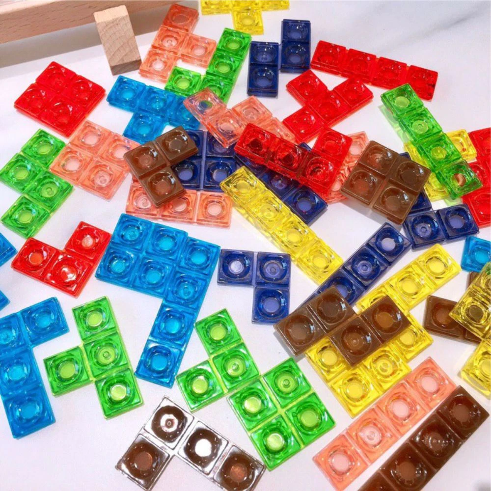 MK115 Juguetes educativos para niños de 4 a 6 años: Juego de mesa de Tetris creativo en madera 3D | Rompecabezas de bloques de construcción