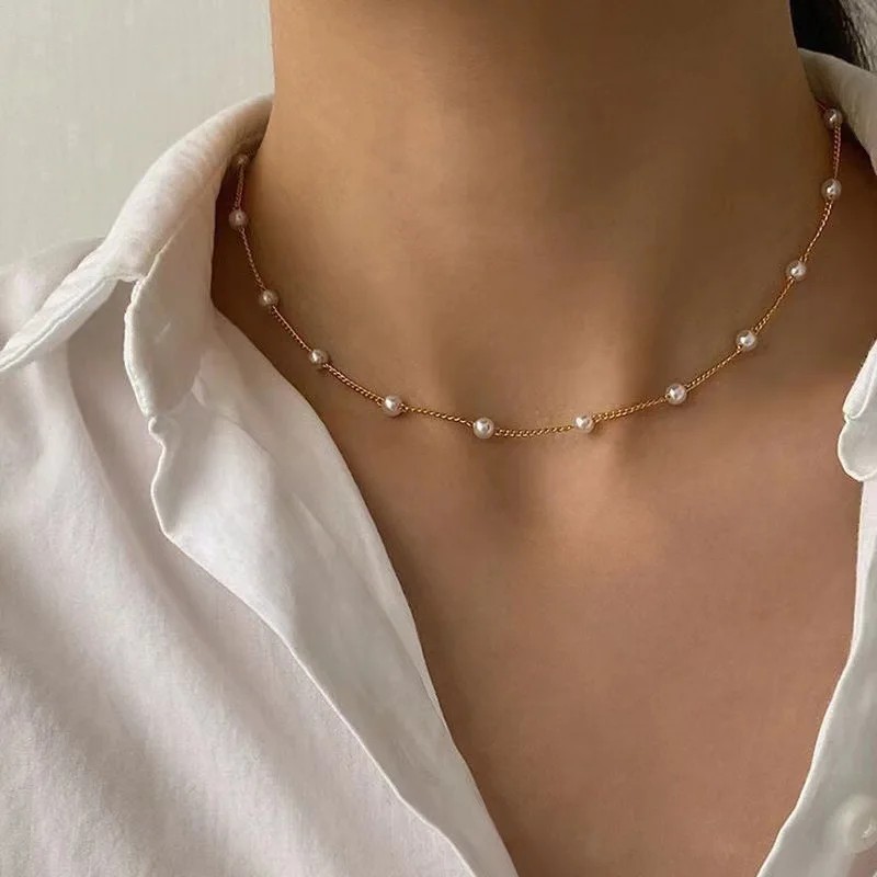 Nueva cadena de cuello de cuentas para mujer