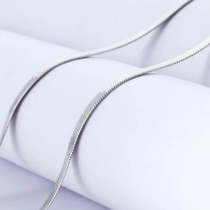 Nuevo collar de cadena de cuchillas de 4 mm en plata de ley 925