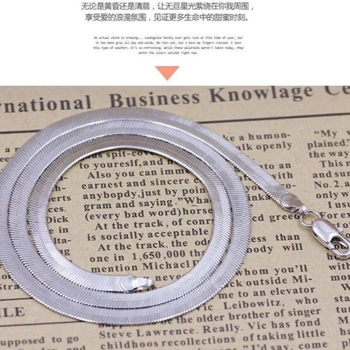 Nuevo collar de cadena de cuchillas de 4 mm en plata de ley 925