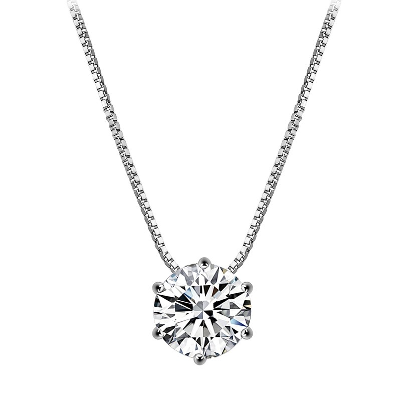 Collar de cadena de clavícula con circonita AAA bañado en plata de ley 925