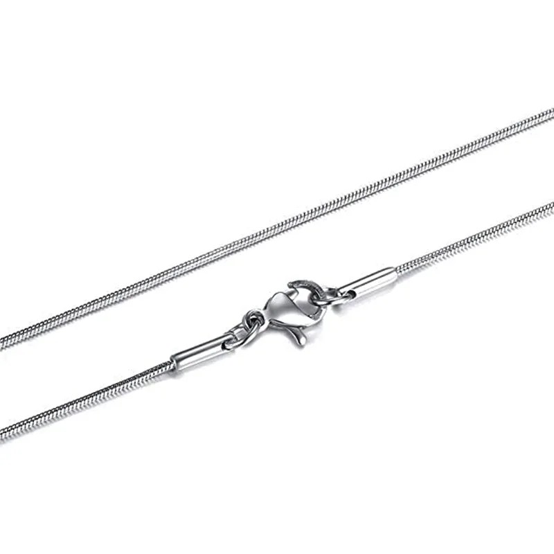 Collar de cadena de hueso de serpiente de acero inoxidable color plata de 1,2 mm