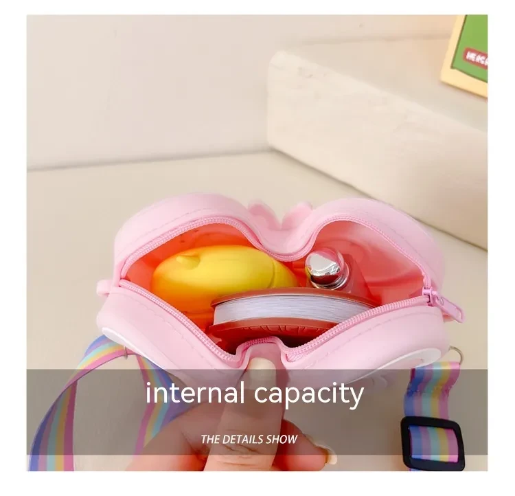 Bolso de hombro de silicona con diseño de mariposa para niños