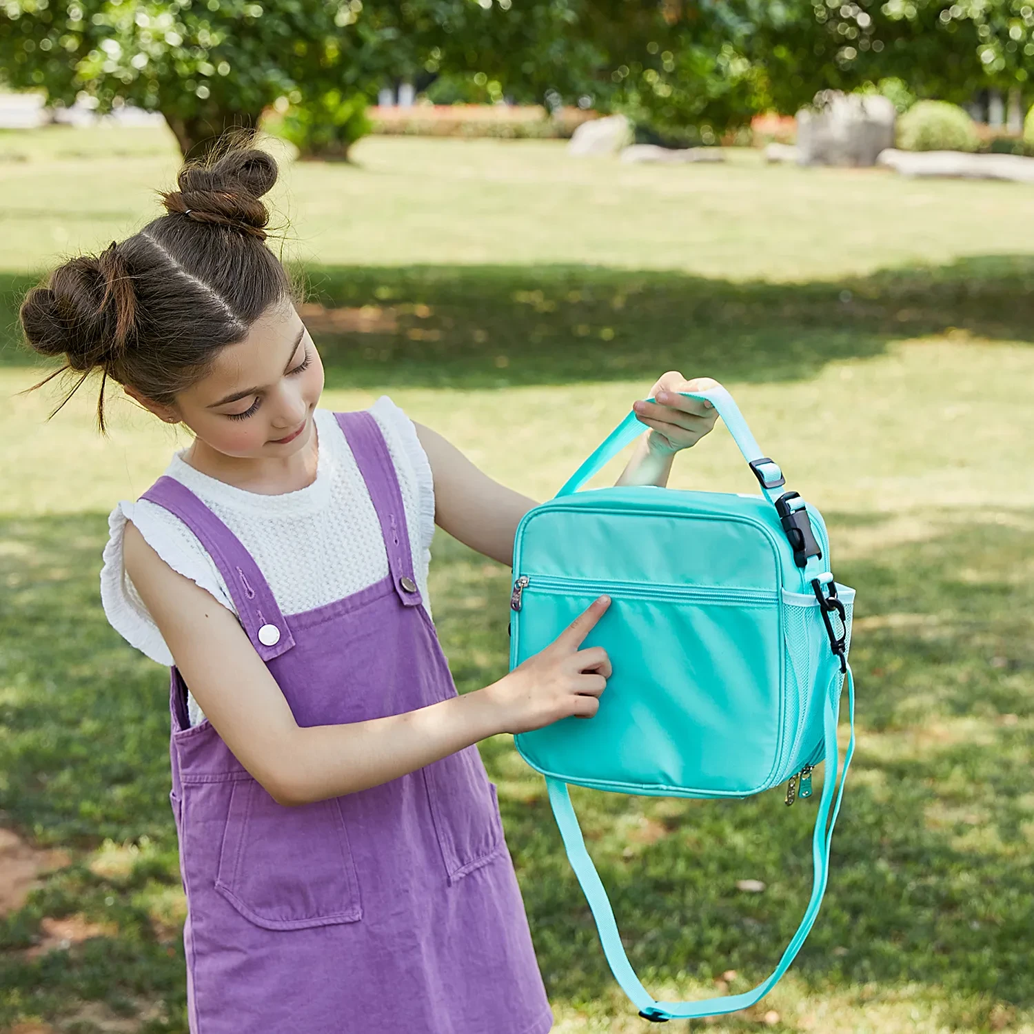 Bolsa bento aislante con láser de colores arcoíris simples