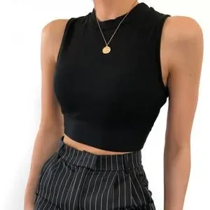 Chaleco sexy de verano sin tirantes con cuello halter para mujer