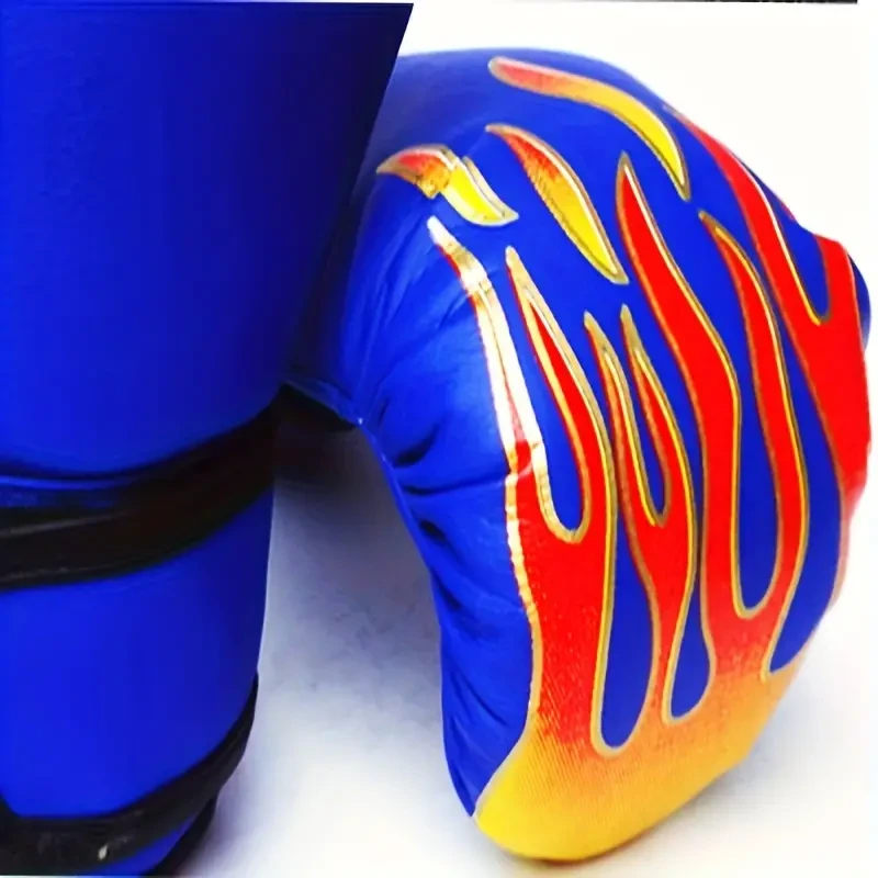 Guantes de boxeo para niños, ideales para saco de boxeo, kickboxing, tailandeses, entrenamiento de MMA, guantes de entrenamiento de boxeo con llamas, regalo de Halloween y Navidad.