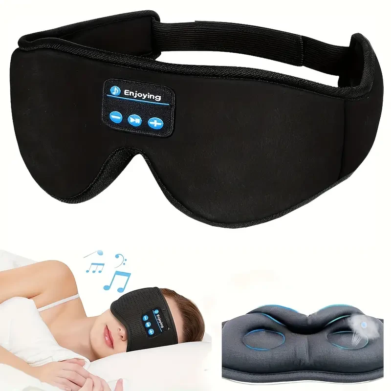 Máscara para dormir con auriculares inalámbricos Auriculares para dormir Máscara para dormir inalámbrica Auriculares para dormir para quienes duermen de lado El mejor regalo y artículo esencial de viaje