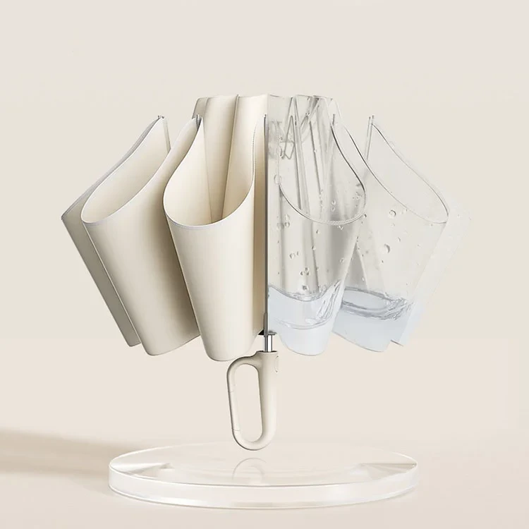 Paraguas con hebilla de anilla, banda de seguridad reflectante, resistente al viento, portátil para viajes