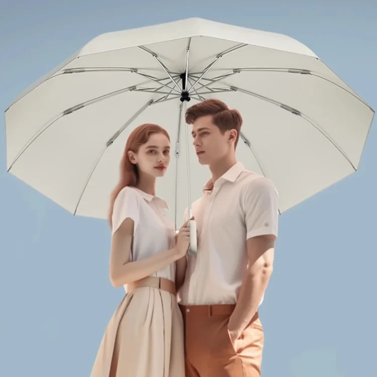 Paraguas con hebilla de anilla, banda de seguridad reflectante, resistente al viento, portátil para viajes