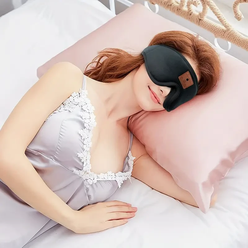 Auriculares inalámbricos URIZONS con diadema y antifaz - Diseño ergonómico 3D TWS para dormir, auriculares inalámbricos con diadema y protección para los ojos, lavables y con altavoces integrados para yoga y viajes de negocios.