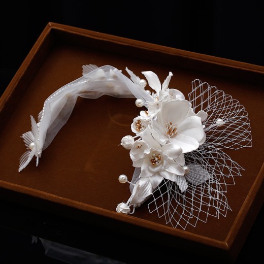 Diadema con flores mori para mujer, accesorios para fotos de boda