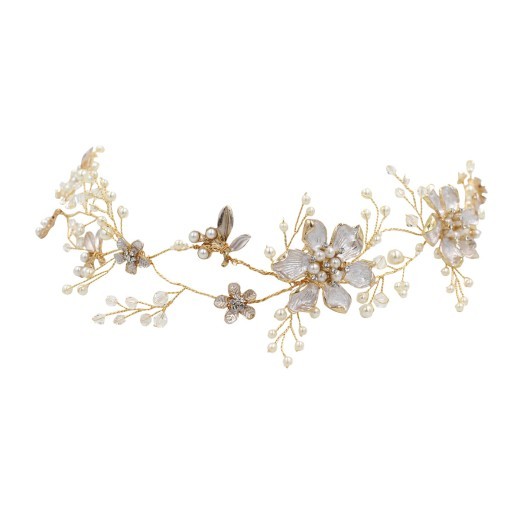 Accesorios para el cabello de novia de cristal con exquisitas flores de laca de aleación