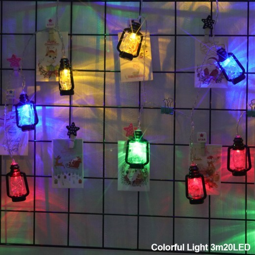 Guirnalda de luces LED de queroseno retro, cadena de luces LED navideñas con pilas, para exteriores, patios, decoración de fiestas en casa.