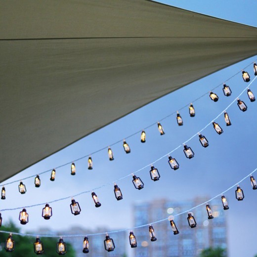 Guirnalda de luces LED de queroseno retro, cadena de luces LED navideñas con pilas, para exteriores, patios, decoración de fiestas en casa.