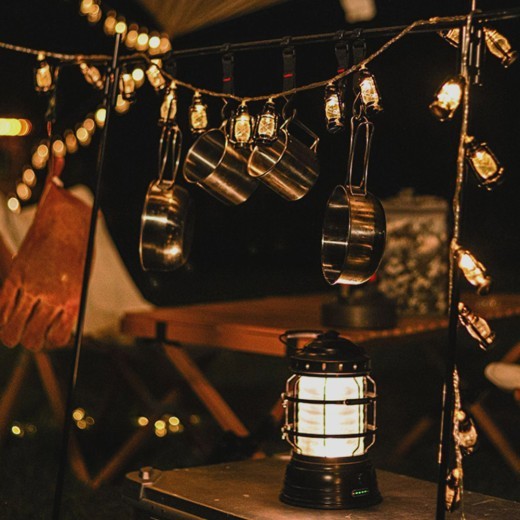 Guirnalda de luces LED de queroseno retro, cadena de luces LED navideñas con pilas, para exteriores, patios, decoración de fiestas en casa.