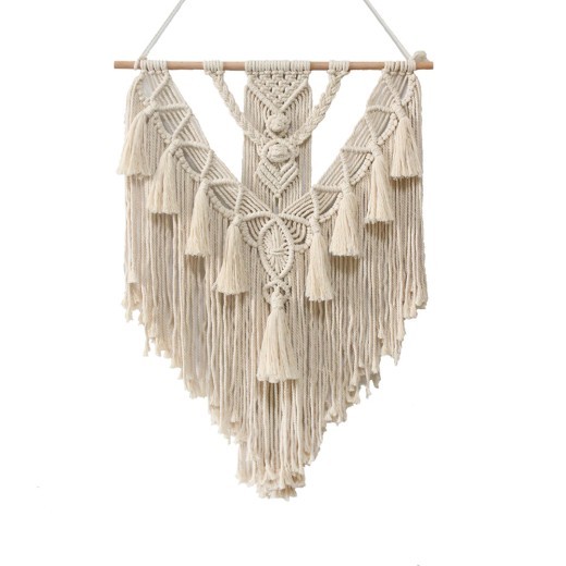 Tapiz de pared de macramé tejido a mano, estilo bohemio, para decoración del hogar