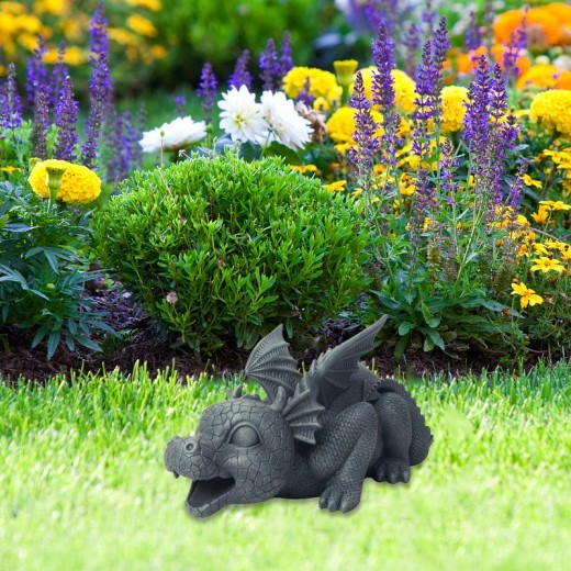 Estatua creativa de dinosaurio, animales adorables, artesanía de resina, adorno de fuente para decoración del hogar, jardín y patio, estatuas de jardín Xqmg