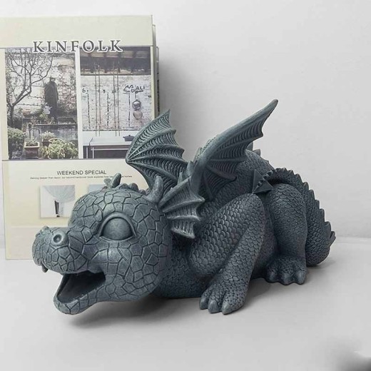 Estatua creativa de dinosaurio, animales adorables, artesanía de resina, adorno de fuente para decoración del hogar, jardín y patio, estatuas de jardín Xqmg