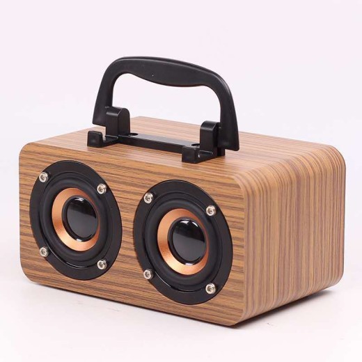 Altavoz Bluetooth inalámbrico portátil de madera para exteriores