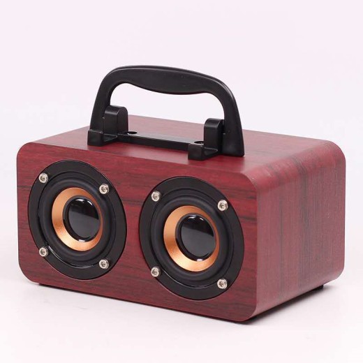 Altavoz Bluetooth inalámbrico portátil de madera para exteriores