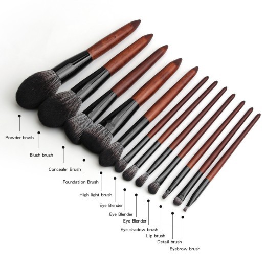 Venta directa de fábrica MAANGE 12 Juego de brochas de maquillaje color ébano Herramientas de maquillaje Oferta especial de Amazon