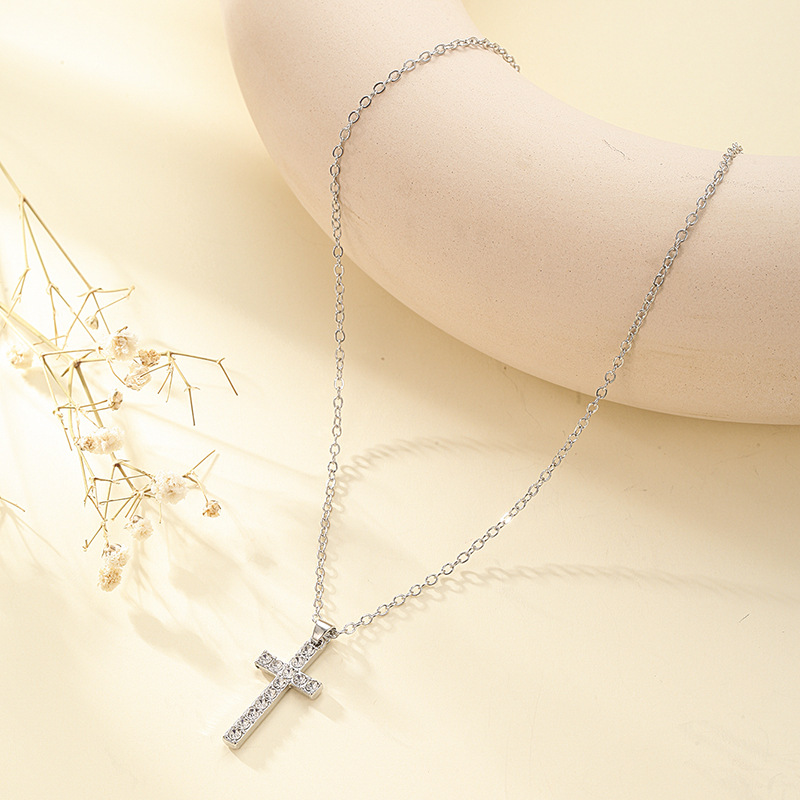 Collar con cruz de diamantes, accesorios clásicos de hip hop para hombres y mujeres, sencillo