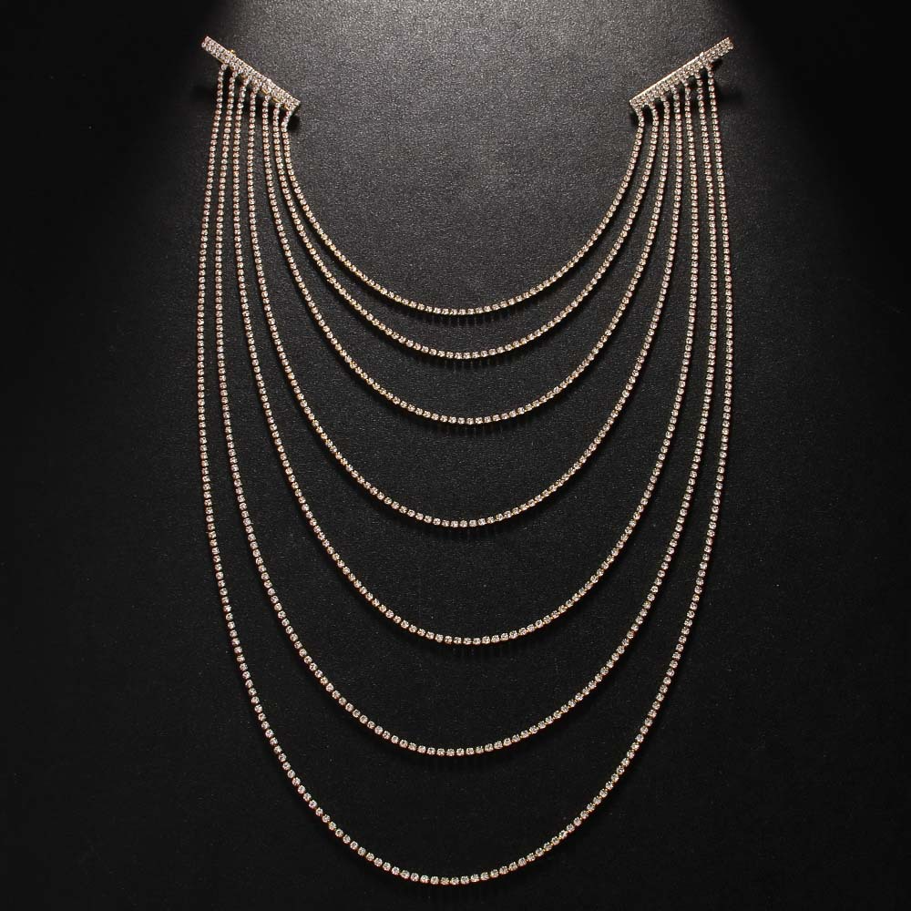 Pasadores multicapa con diamantes de imitación, accesorios brillantes para el cabello