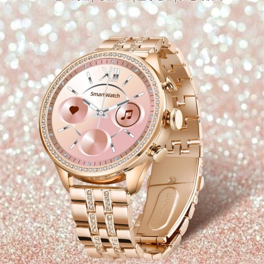 Reloj inteligente de moda para mujer con llamadas Bluetooth