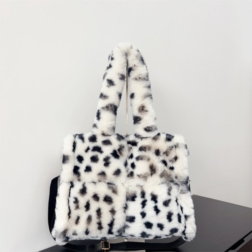 Bolso bandolera con estampado de leopardo de gran capacidad