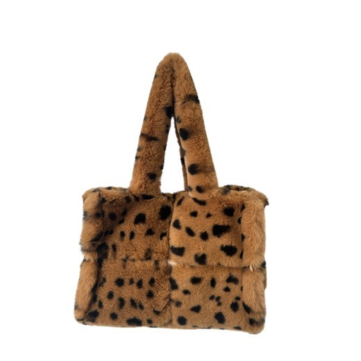 Bolso bandolera con estampado de leopardo de gran capacidad