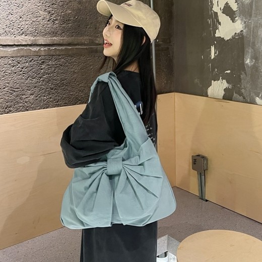 Bolso de mano de lona vaquera lavada con lazo para hombro, de gran capacidad, para llevar bajo el brazo